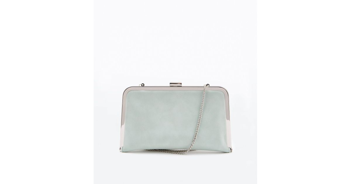 green clutch bag new look