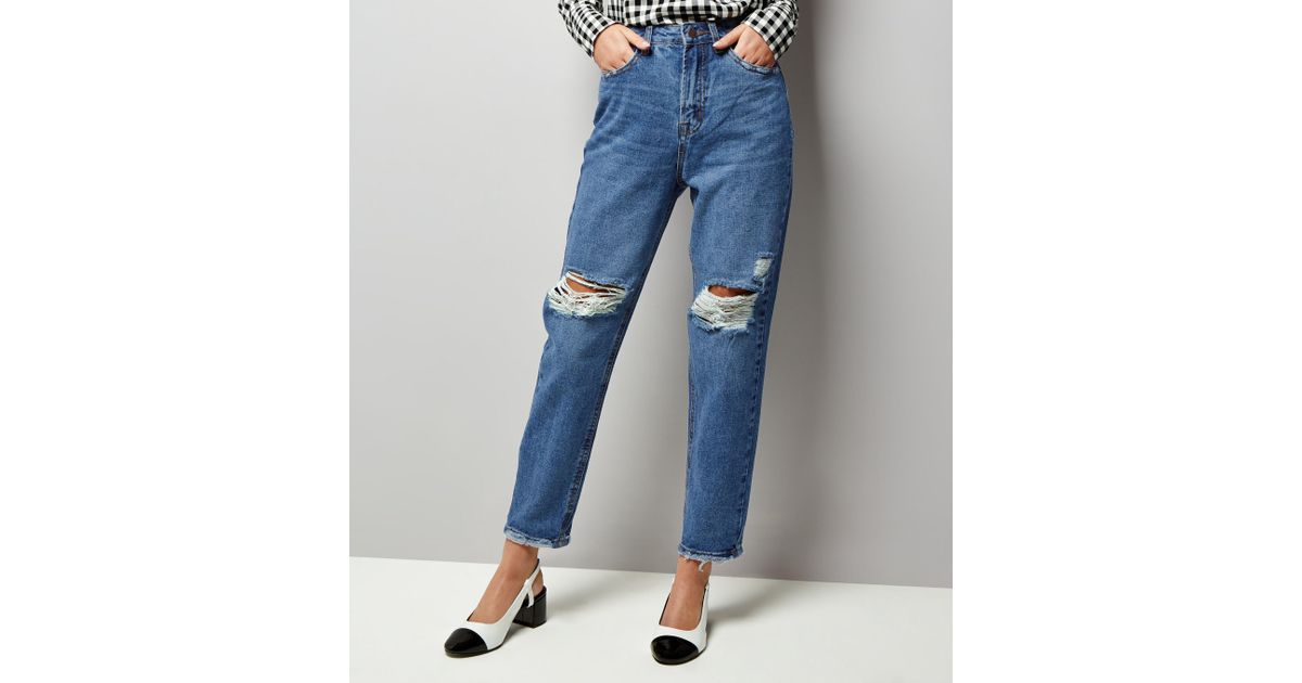 new look tori mom ripped jeans