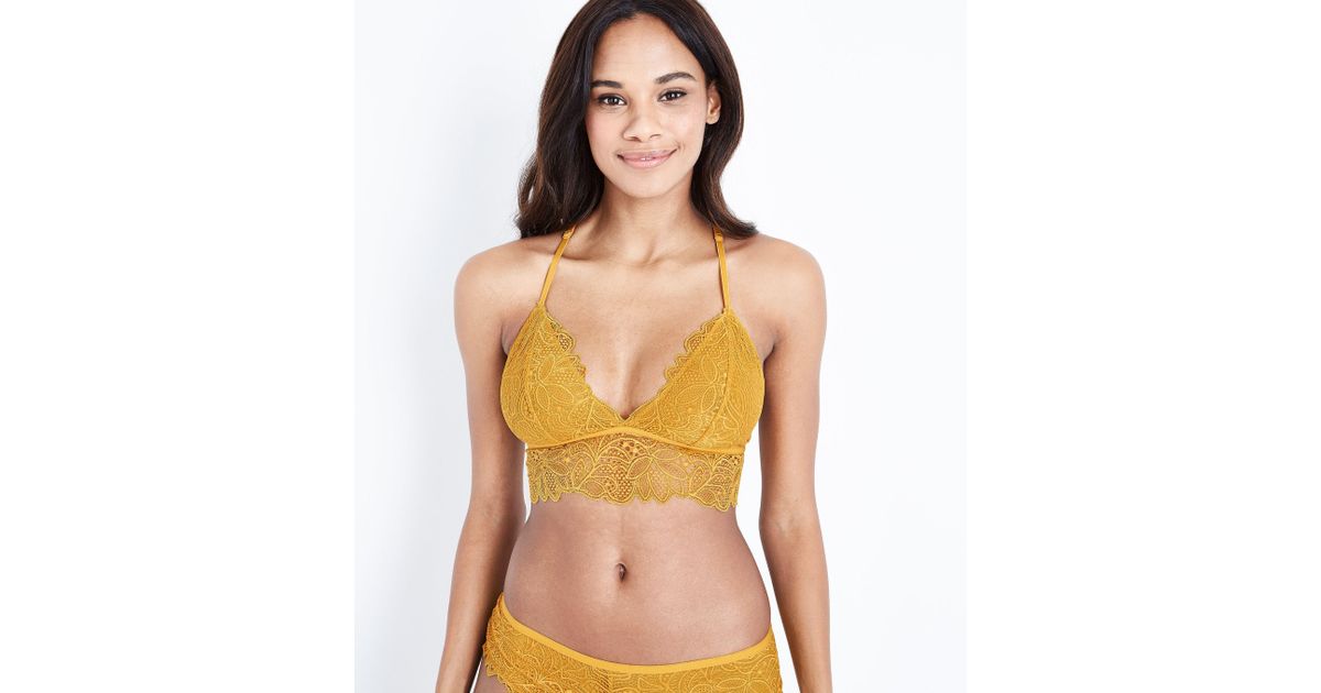 yellow lace bralette top