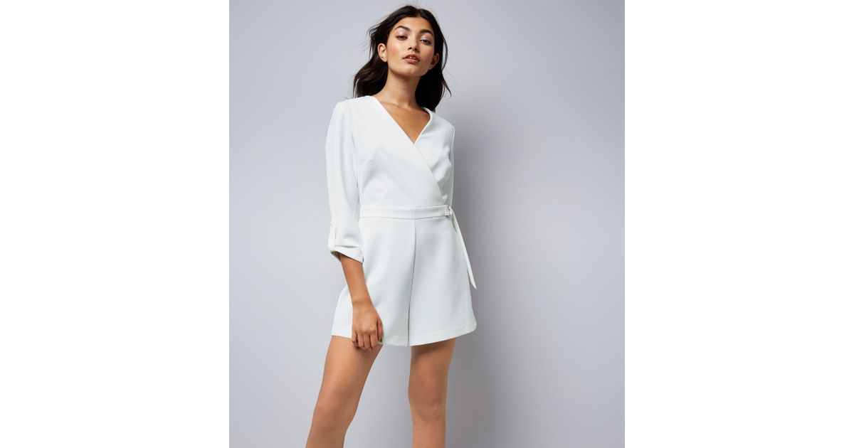 white wrap playsuit
