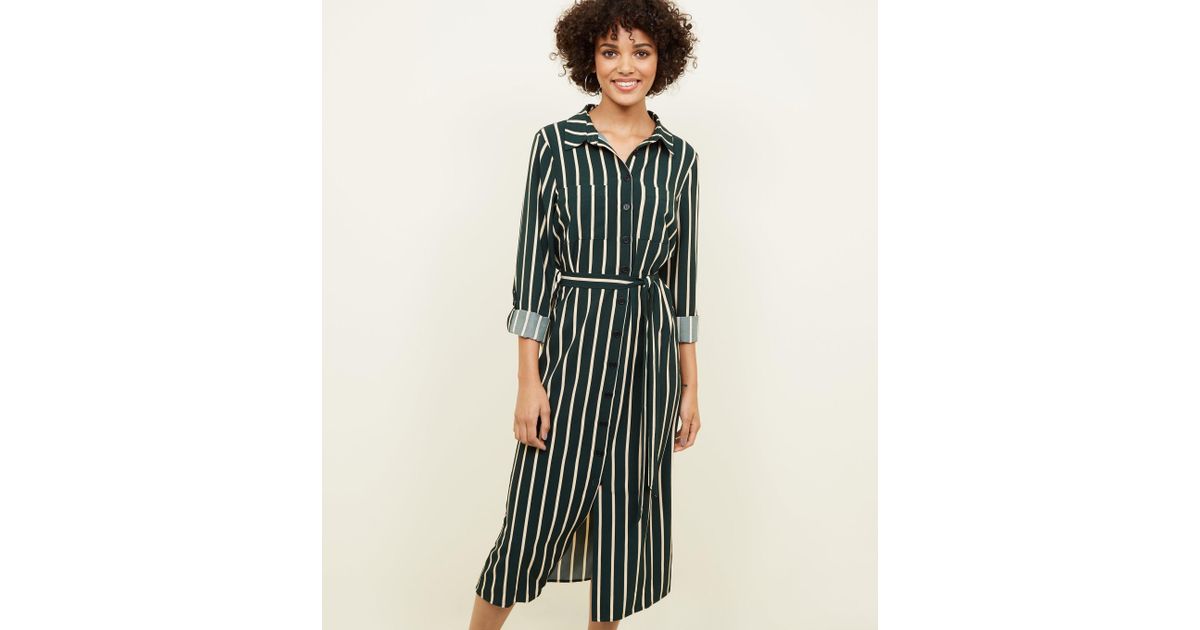 new look green shirt dress