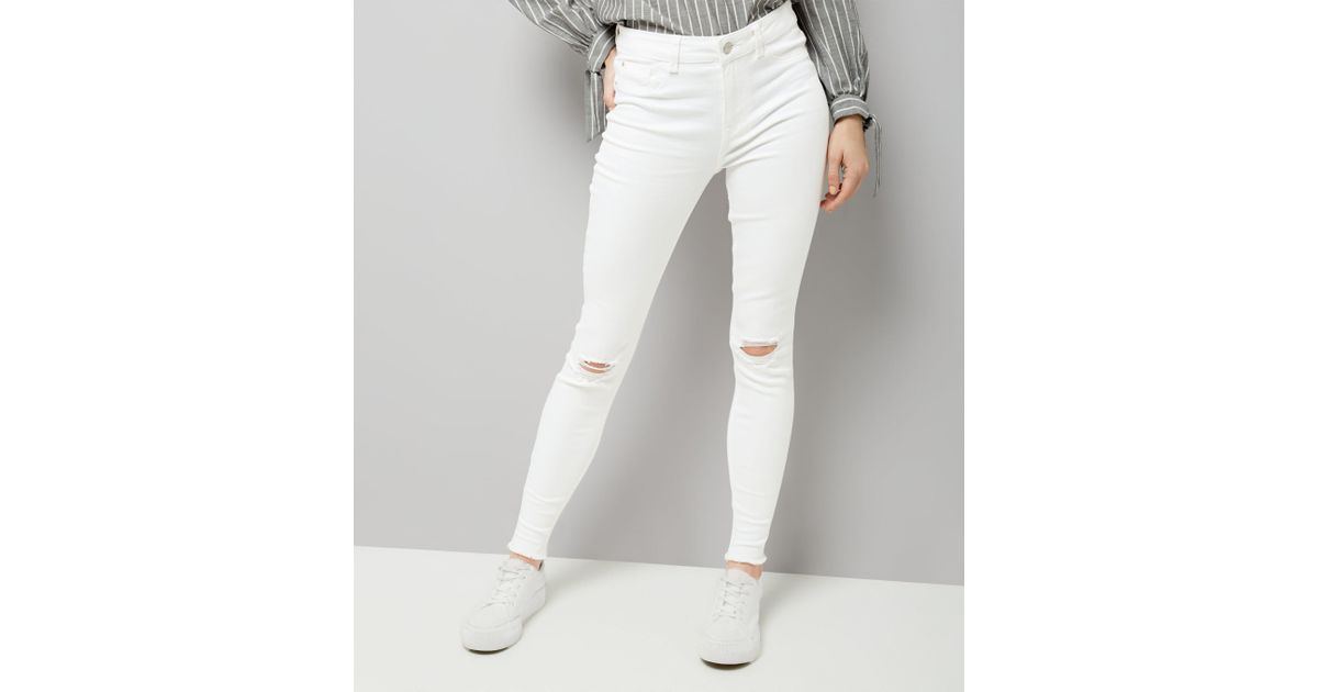 new look white jeans