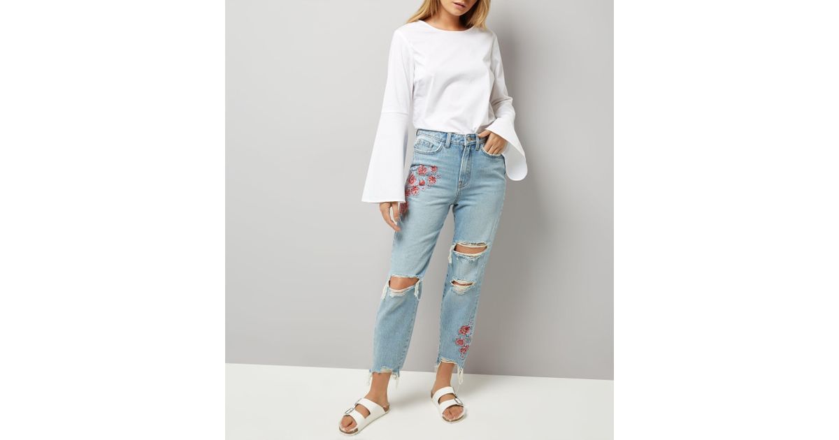 new look tori mom ripped jeans