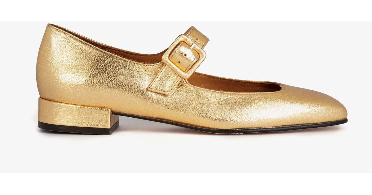 Penelope Chilvers Low Mary Jane Leather Shoes in Natural | Lyst