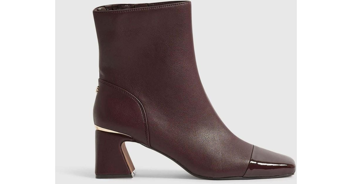 River Island Toe Cap Ankle Boots in Brown | Lyst