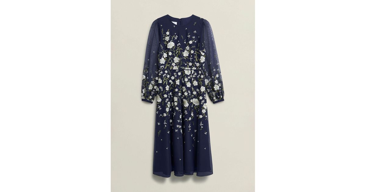 Hobbs Petite Lois Embroidered Dress in Blue | Lyst