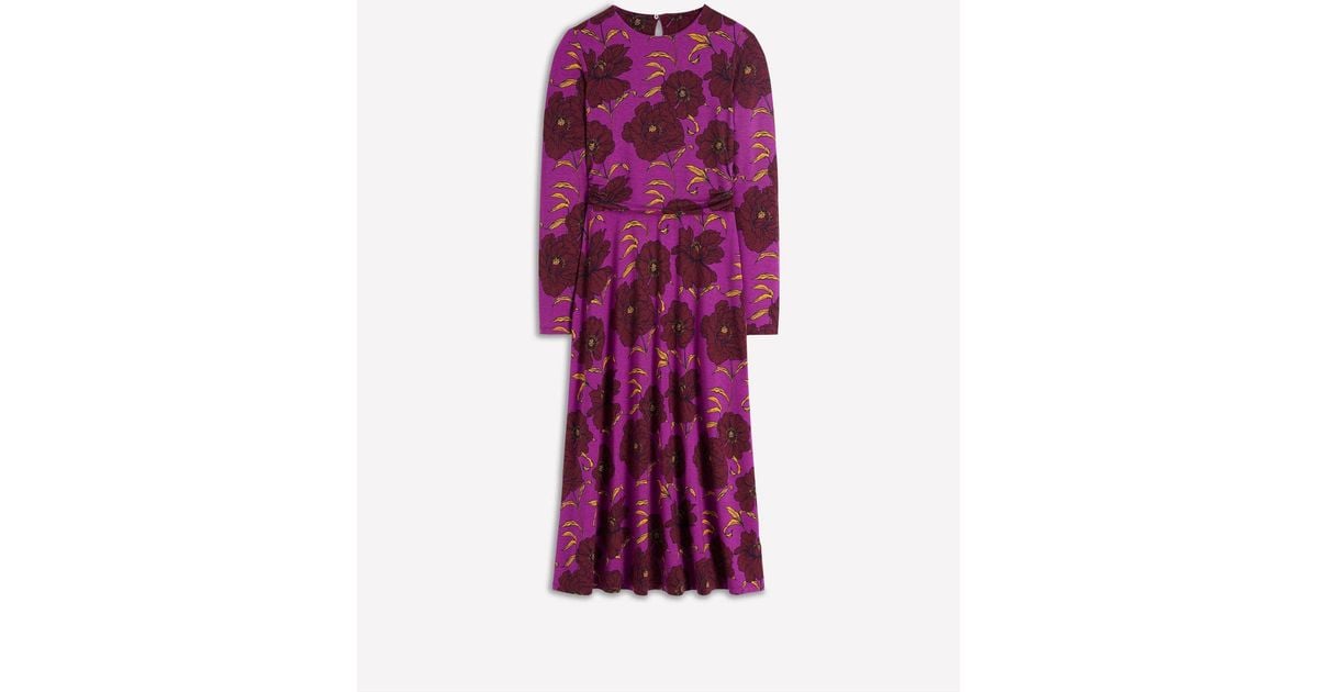 Boden Ruched Jersey Midi Dress in Purple | Lyst Boden Ruched Jersey Midi Dress in Purple | Lyst