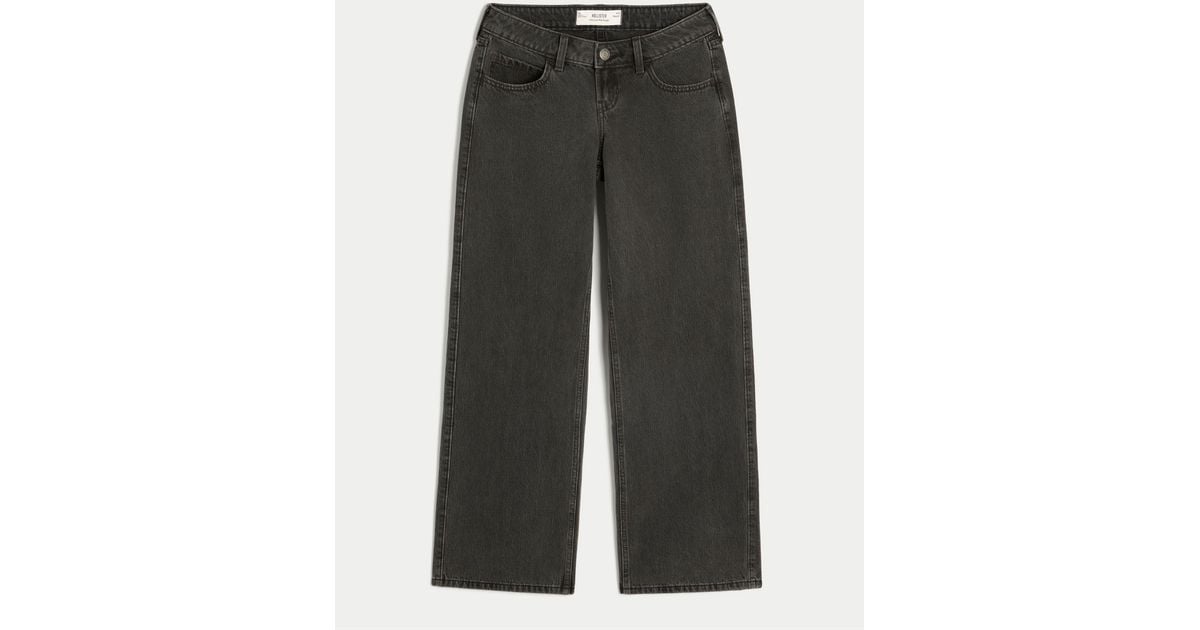 Hollister Ultra Low Rise Baggy Jeans in Black | Lyst