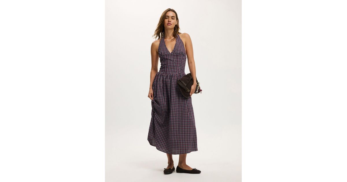 Cotton On Kaity Halter Midi Dress in Green | Lyst