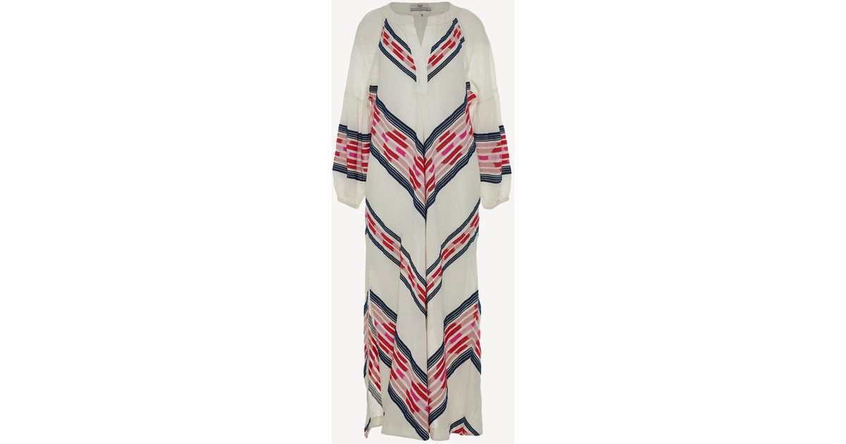 Devotion Twins Beloved Chevron Kaftan Maxi Dress in White Lyst