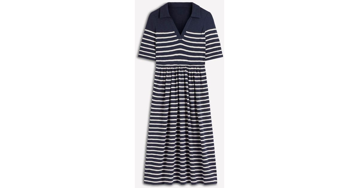 Boden Aria Collared Jersey Dress in Blue | Lyst