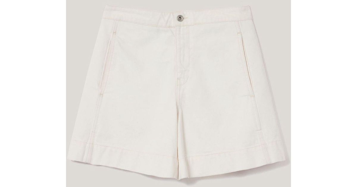 Finton Jigsaw Finton Denim Seam Detail Shorts in Natural | Lyst
