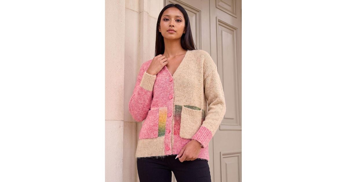 Pokit Romal Roman Petite Pocket Cardigan in Pink | Lyst