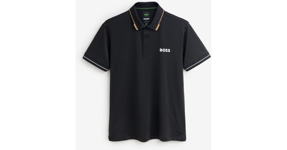 Colar Boss BOSS Paul Pro Tipped Collar Polo Shirt in Black for Men | Lyst