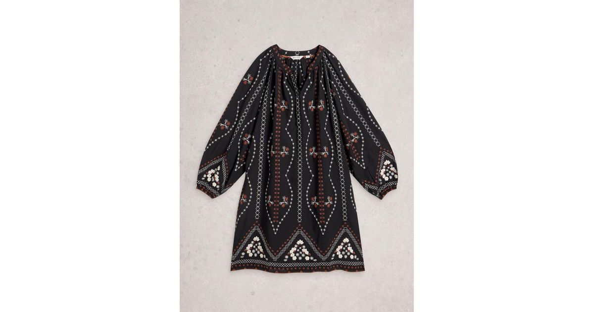 White Stuff Aurora Embroidered Dress in Black | Lyst Australia