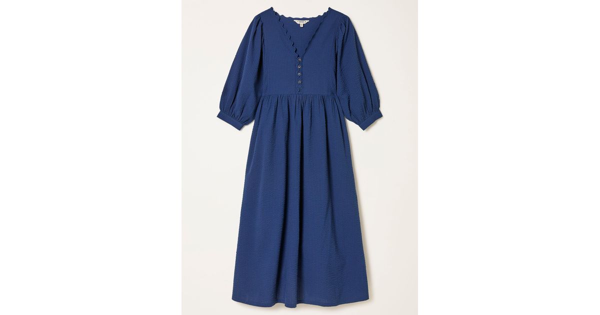 FatFace Fatface Ceil Petite Textured Midi Dress in Blue | Lyst FatFace Fatface Ceil Petite Textured Midi Dress in Blue | Lyst