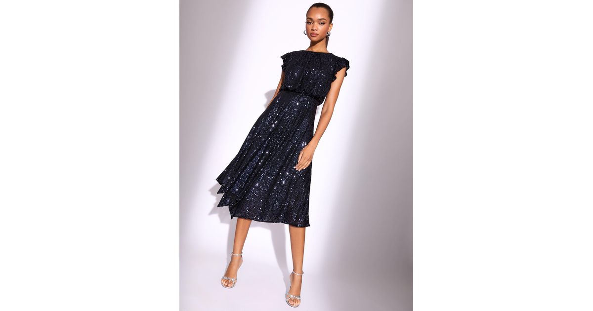 one shoulder flare sleeve mini dress Avian One Shoulder Mini Dress main image 1