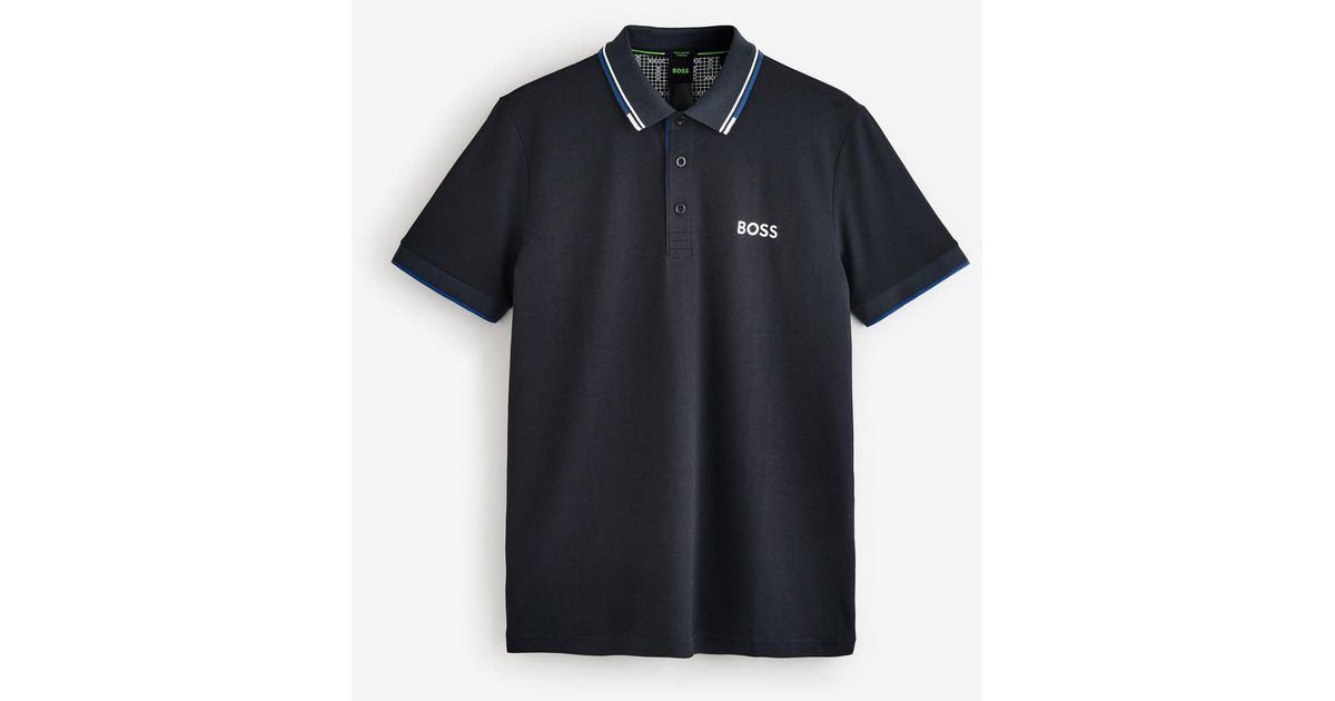 Colar Boss BOSS Paddy Pro Tipped Collar Polo Shirt in Black for Men | Lyst