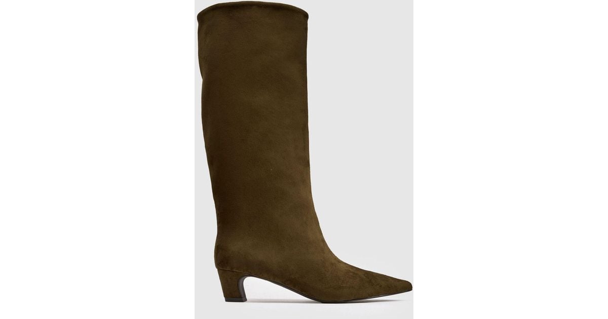 schuh Dollie Croc Pull On Boots in Green | Lyst
