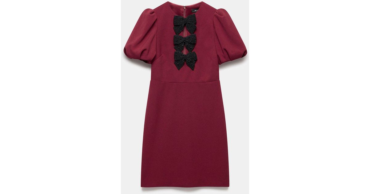Mint Velvet Bow Detail Mini Dress in Red | Lyst Mint Velvet Bow Detail Mini Dress in Red | Lyst
