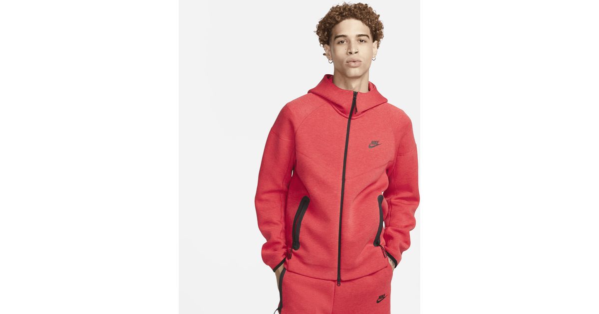 Nike Sportswear Tech Fleece Windrunner Full-zip Hoodie in Red for Men | Lyst