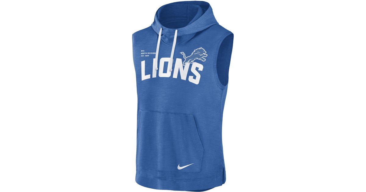 Nike Athletic nfl Detroit Lions Sleeveless Pullover Hoodie in Blue for Men Lyst