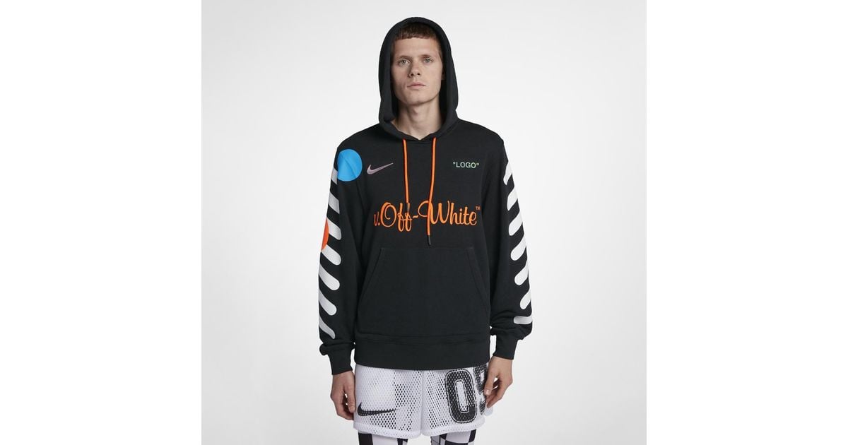 Nike Fleece X Off-white Men's Hoodie in Black for Men | Lyst