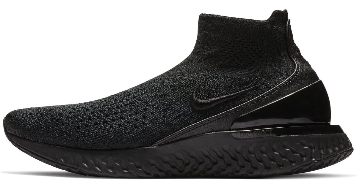 Nike Rise React Flyknit Running Shoe in Black - Lyst