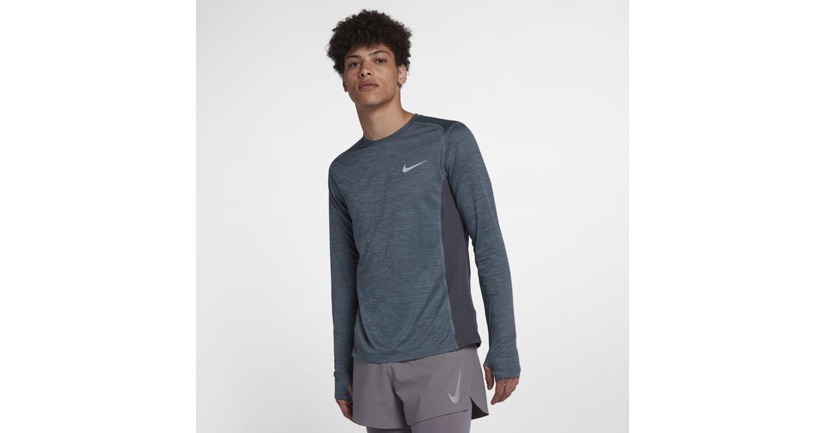 nike grey long sleeve running top