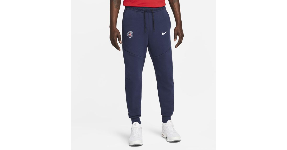 Nike Paris Saint-germain Tech Fleece Joggers in Blue for Men | Lyst UK