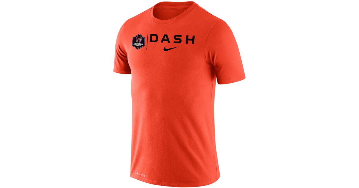 Nike Houston Dash Legend Dri-fit Soccer T-shirt In Orange, in Red for ...