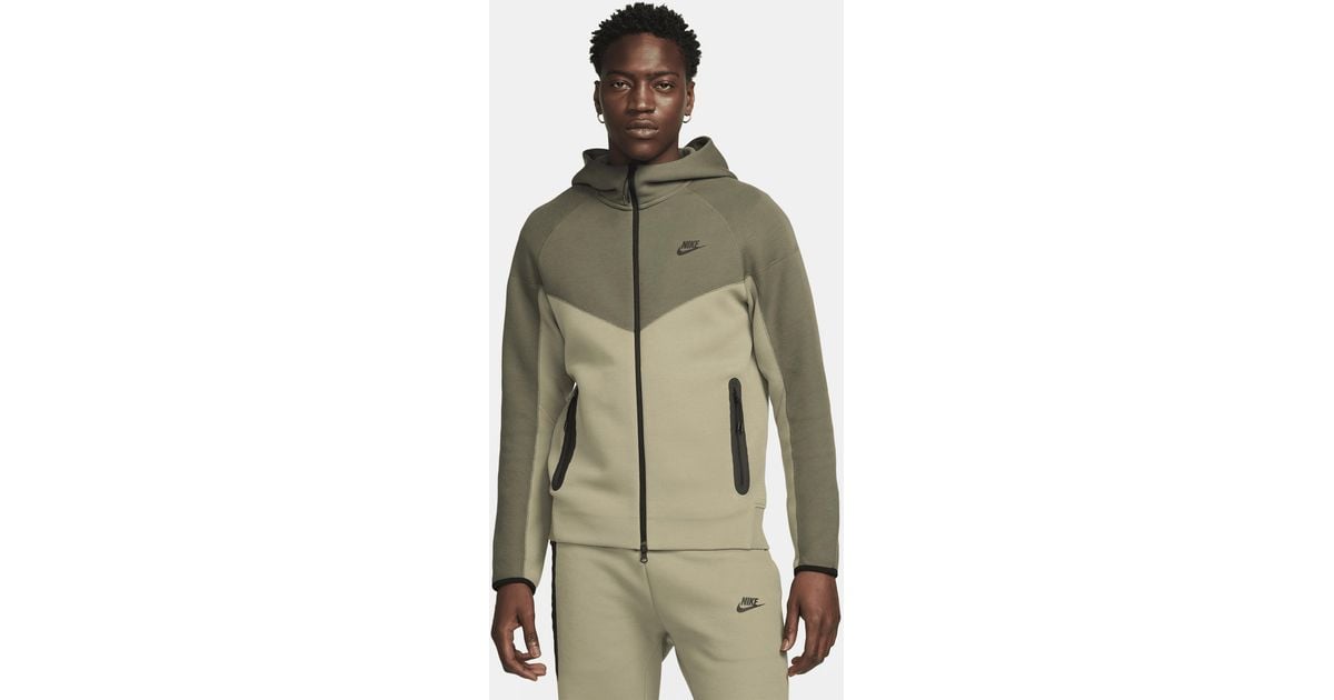 Nike tech fleece hotsell hoodie olive green