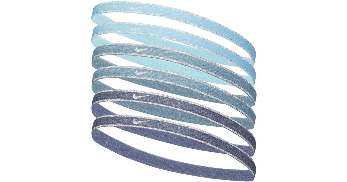 Nike Swoosh Sport Metallic Hairband (6-pack) in Blue | Lyst UK