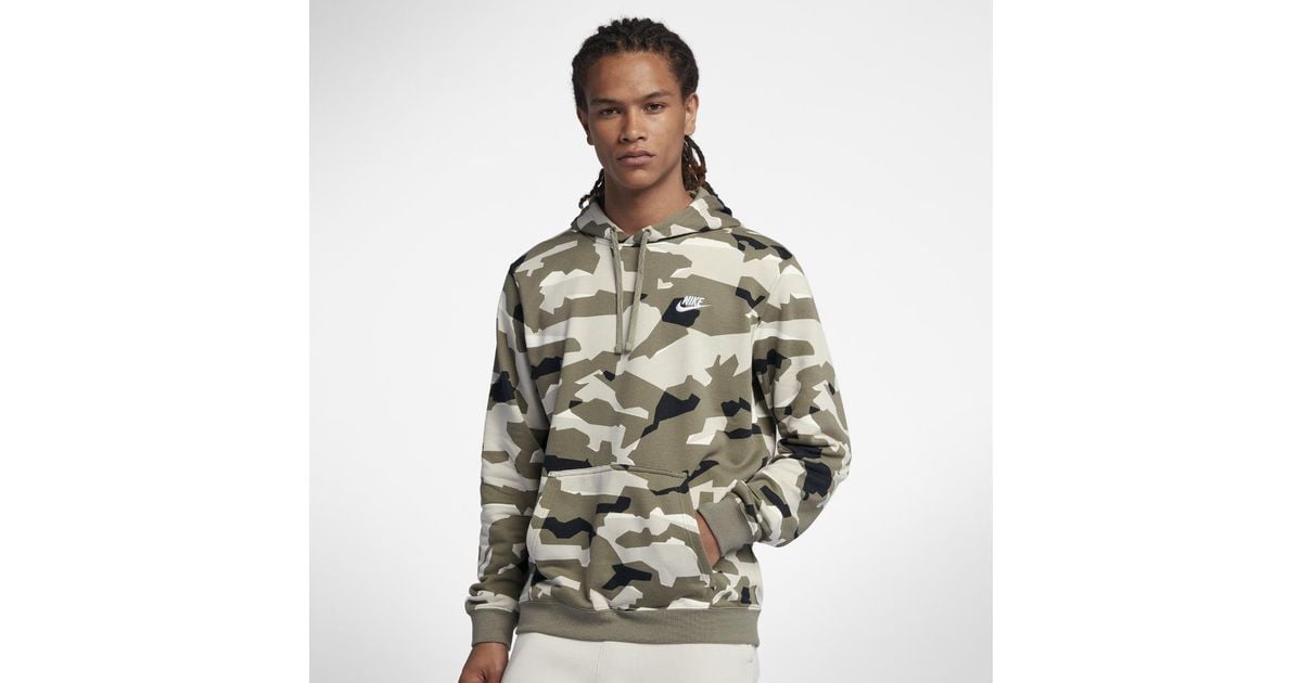 nike club camo hoodie mens