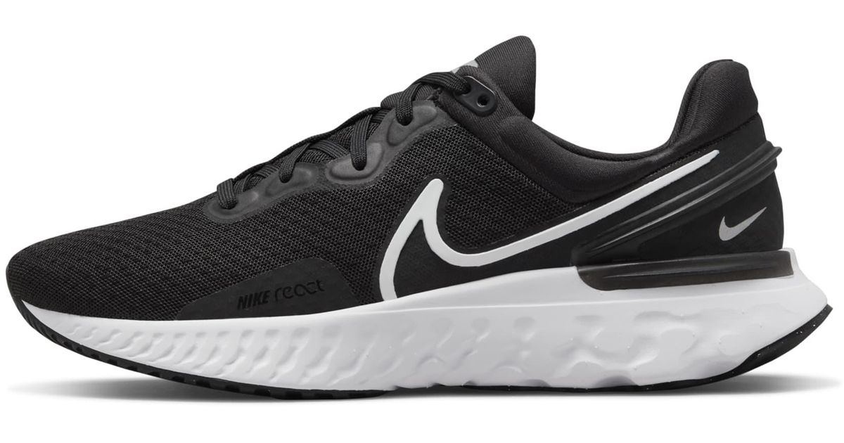 Nike Rubber React Miler 3 Road Running Shoes in Black,Anthracite,White