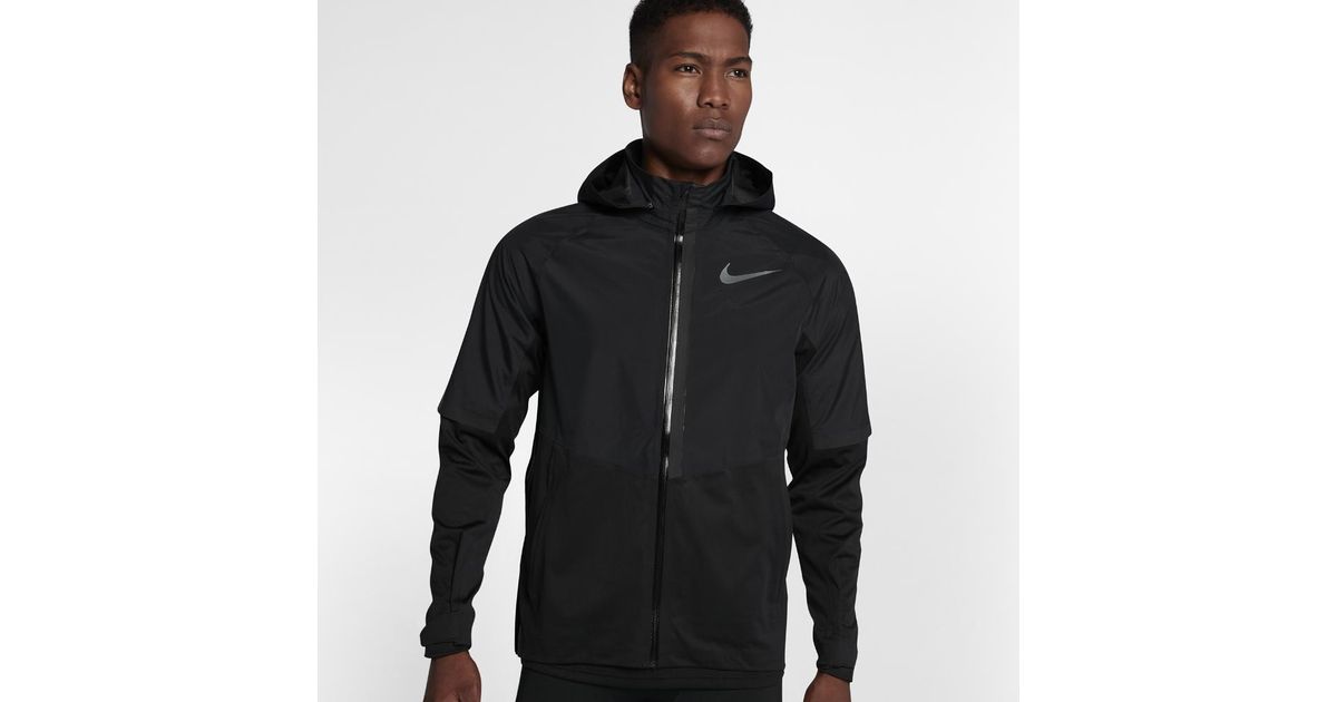 Nike Synthetic Aeroshield Men's Running Jacket in Black/Black (Black) for  Men | Lyst