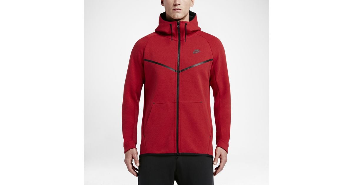 Nike Sportswear Tech Fleece Windrunner Men's Hoodie in Red for Men | Lyst