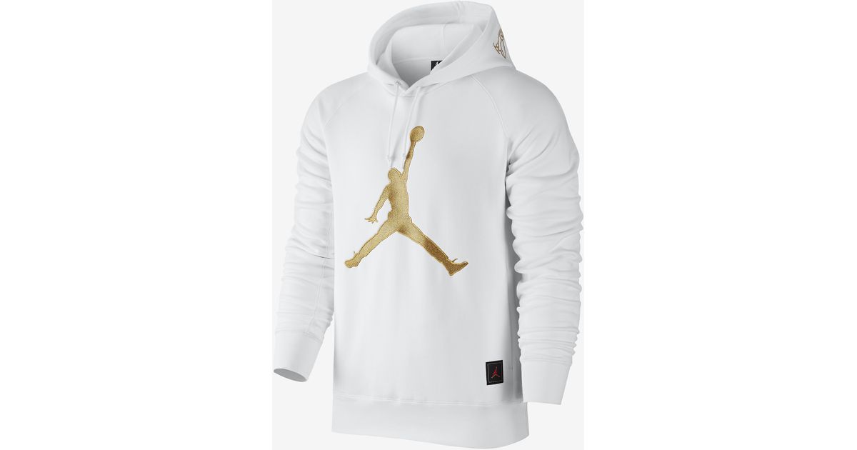 nike white and gold sweatshirt