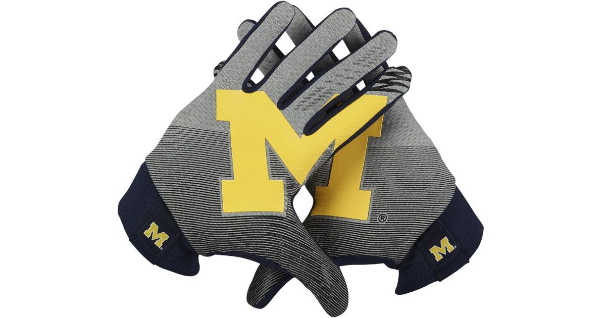 Nike Stadium (michigan) Football Gloves in Gray for Men | Lyst