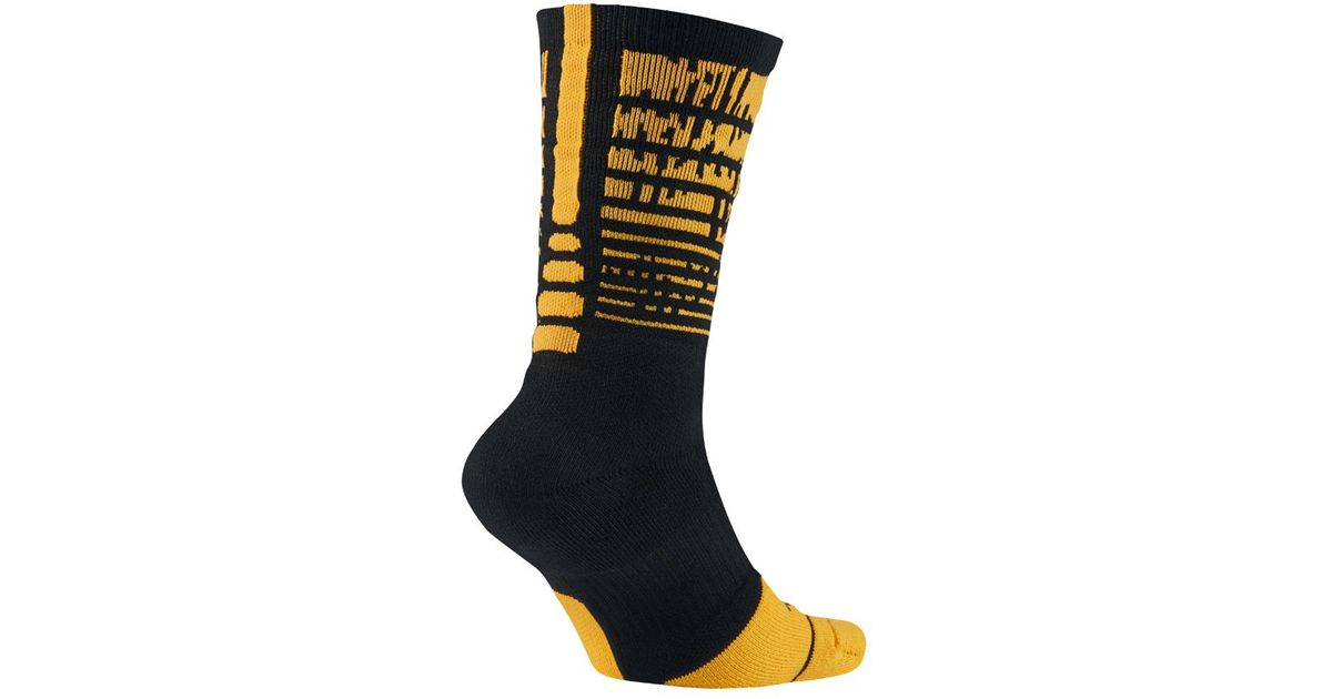 gold and black nike socks