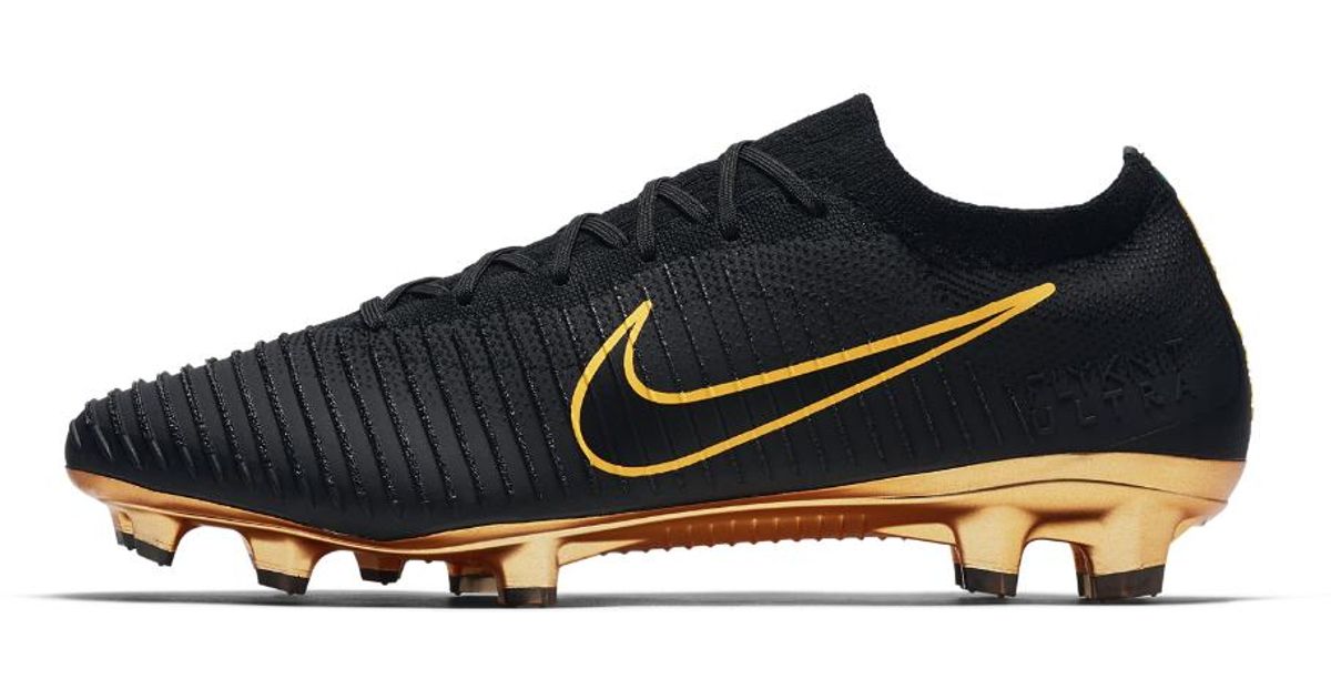 nike flyknit ultra black and gold