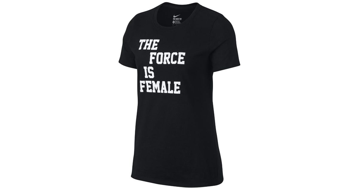 the force is female t shirt nike