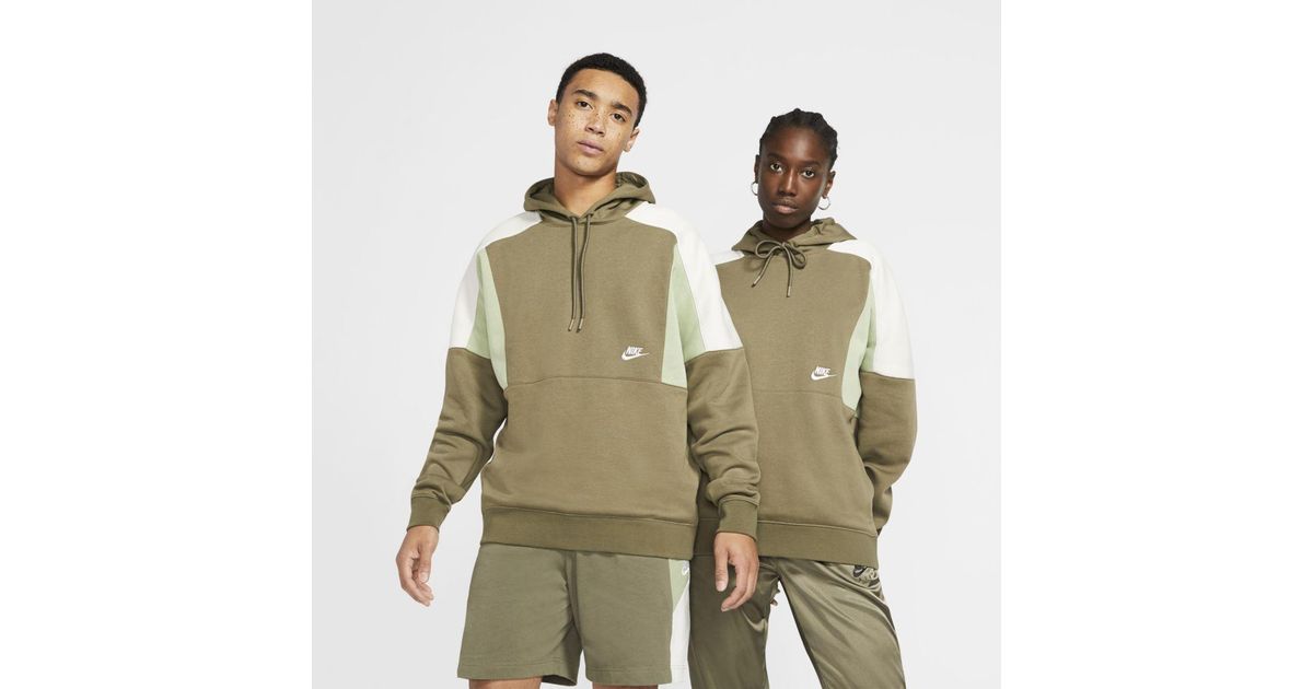 Nike Fleece Sportswear Color-block Pullover Hoodie in Olive (Green) for ...
