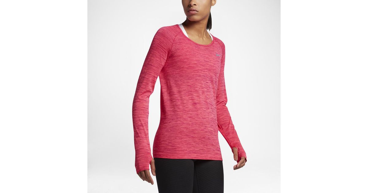 nike running dri fit long sleeve women's