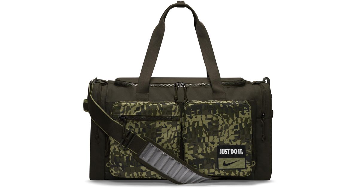 Nike Utility Power Printed Training Duffel Bag (medium, 51l) Green for