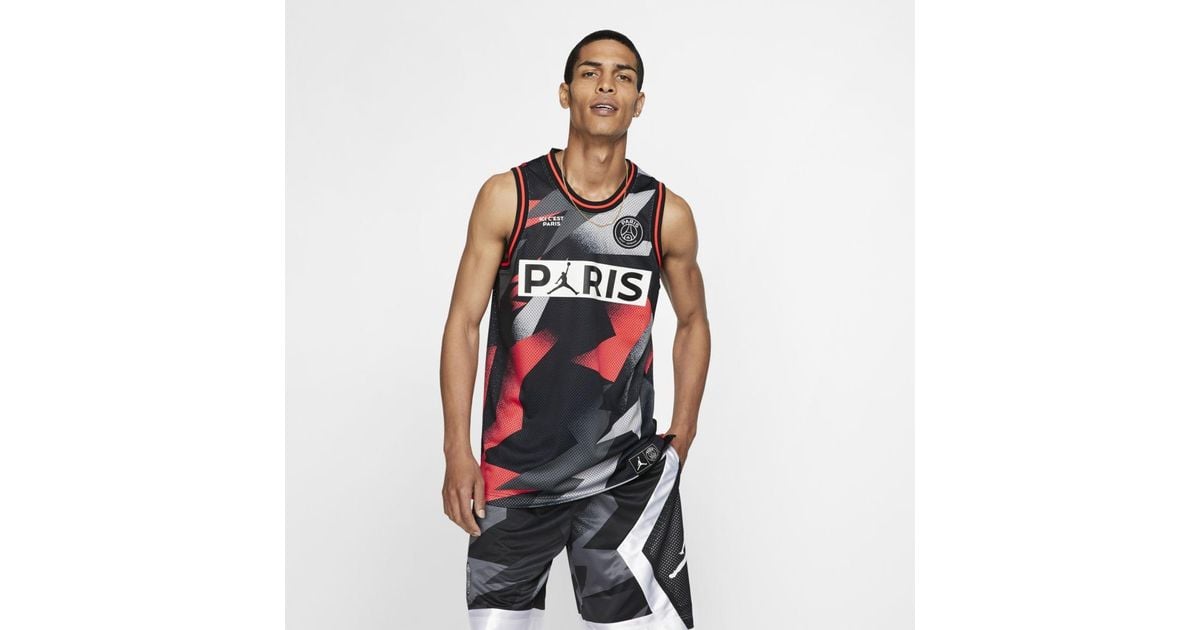 Nike Jordan Paris Saint-germain Mesh Jersey in Black for Men | Lyst