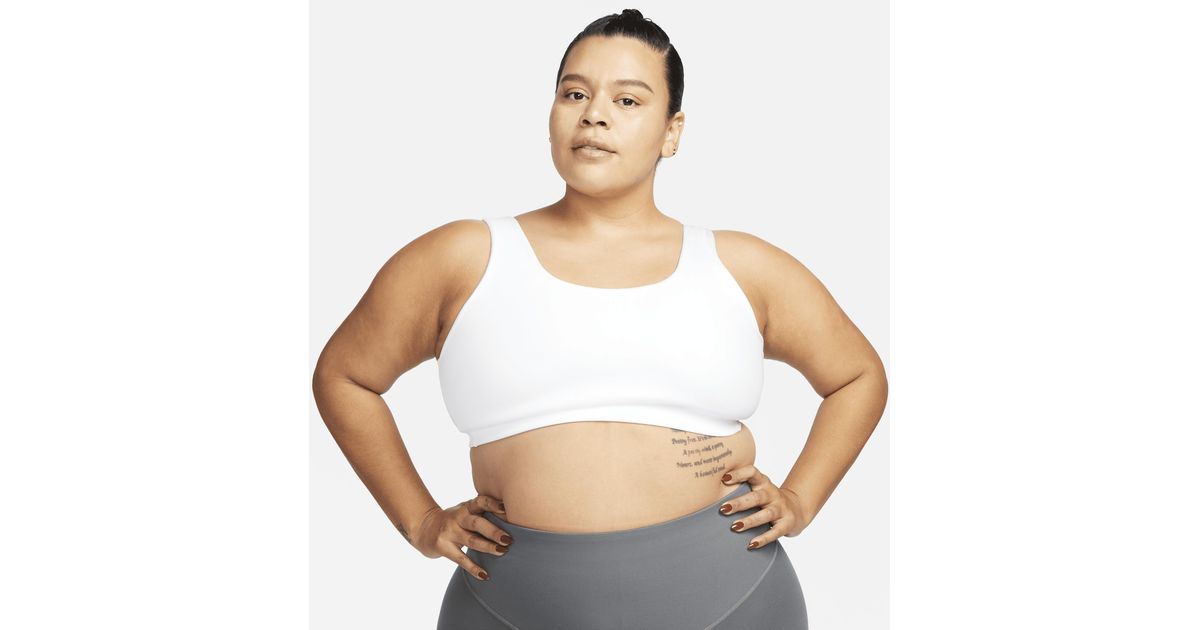Nike Alate All U Light-support Lightly Lined U-neck Sports Bra (plus Size)  in White