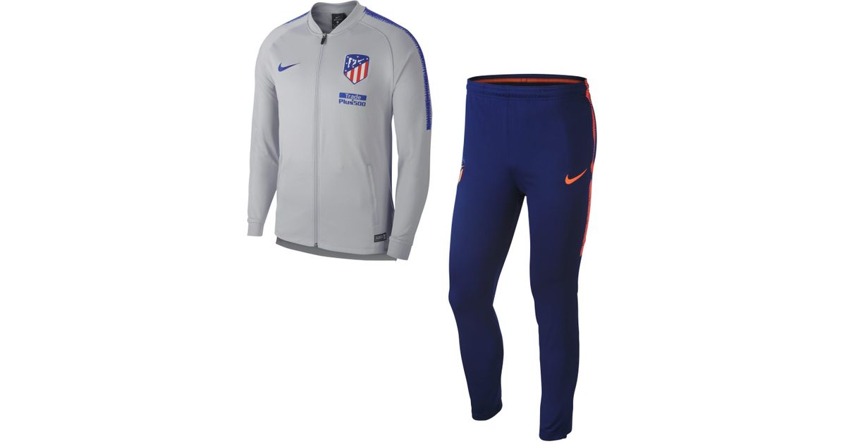 Nike Atletico De Madrid Dri Fit Squad Fussball Trainingsanzug Fur Herren In Grau Fur Herren Lyst