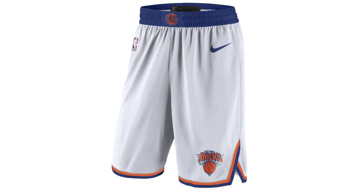 Nike New York Knicks Association Edition Swingman Nba Shorts in White for Men - Lyst