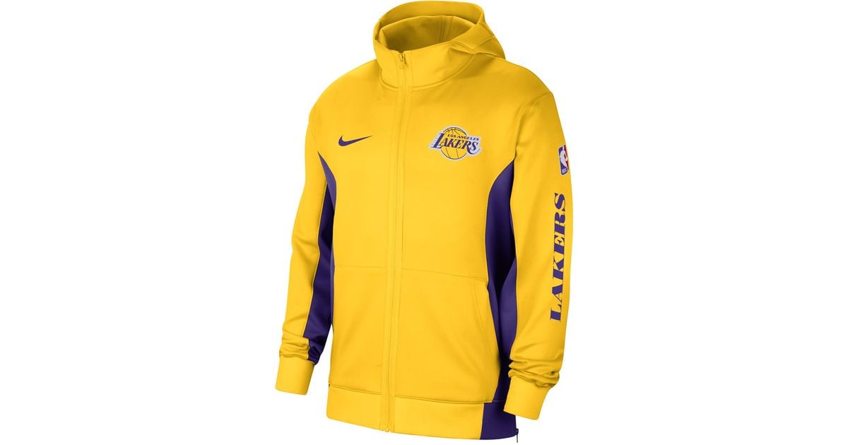 Nike Los Angeles Lakers Showtime Dri-fit Nba Full-zip Hoodie 50% Recycled  Polyester in Yellow for Men